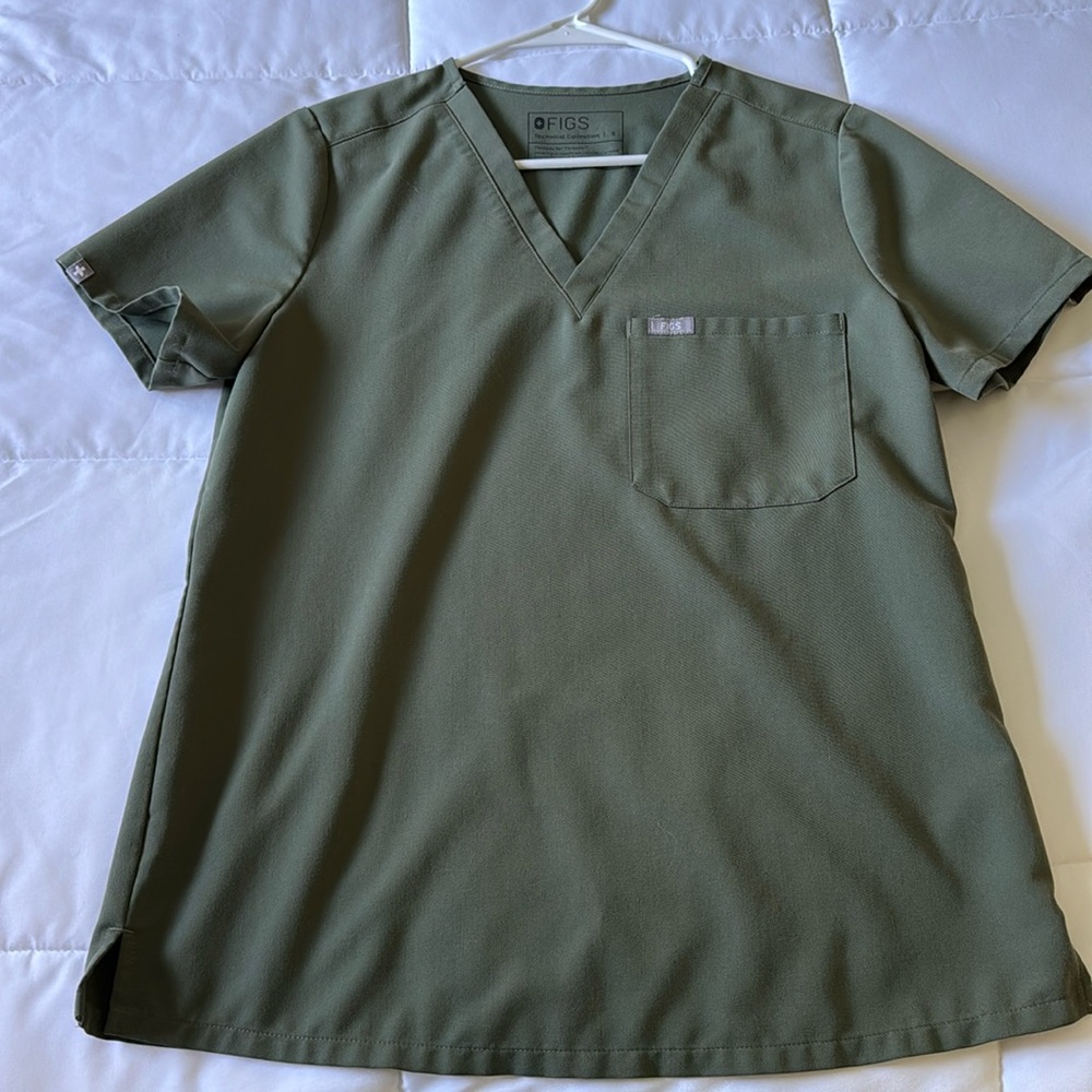 Figs Catarina One-Pocket scrub top, Moss